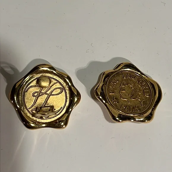 Karl Lagerfeld vintage couture earrings - Picture 3 of 5